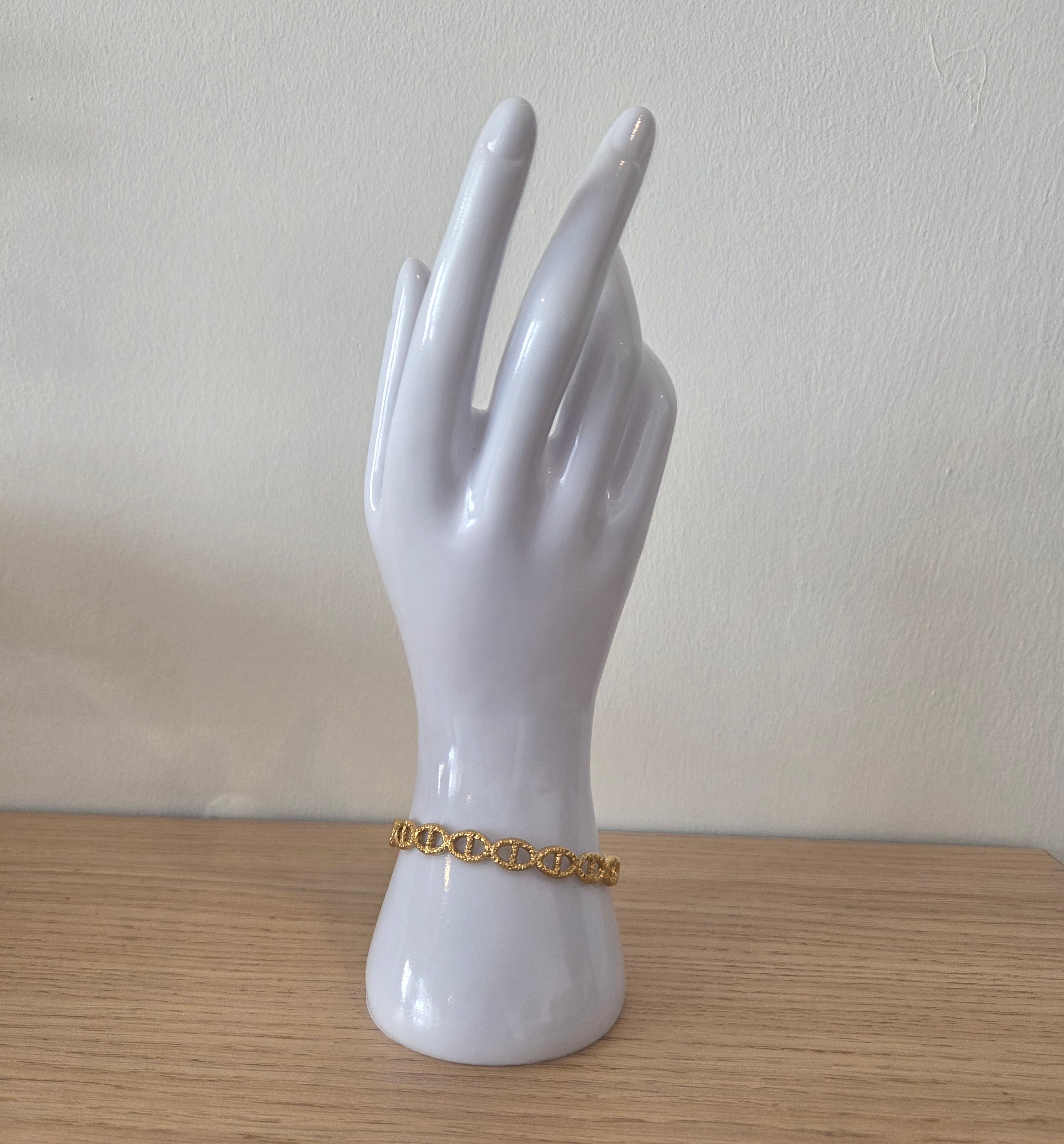 Bracelet Chaîne Marine Dorée Texturée