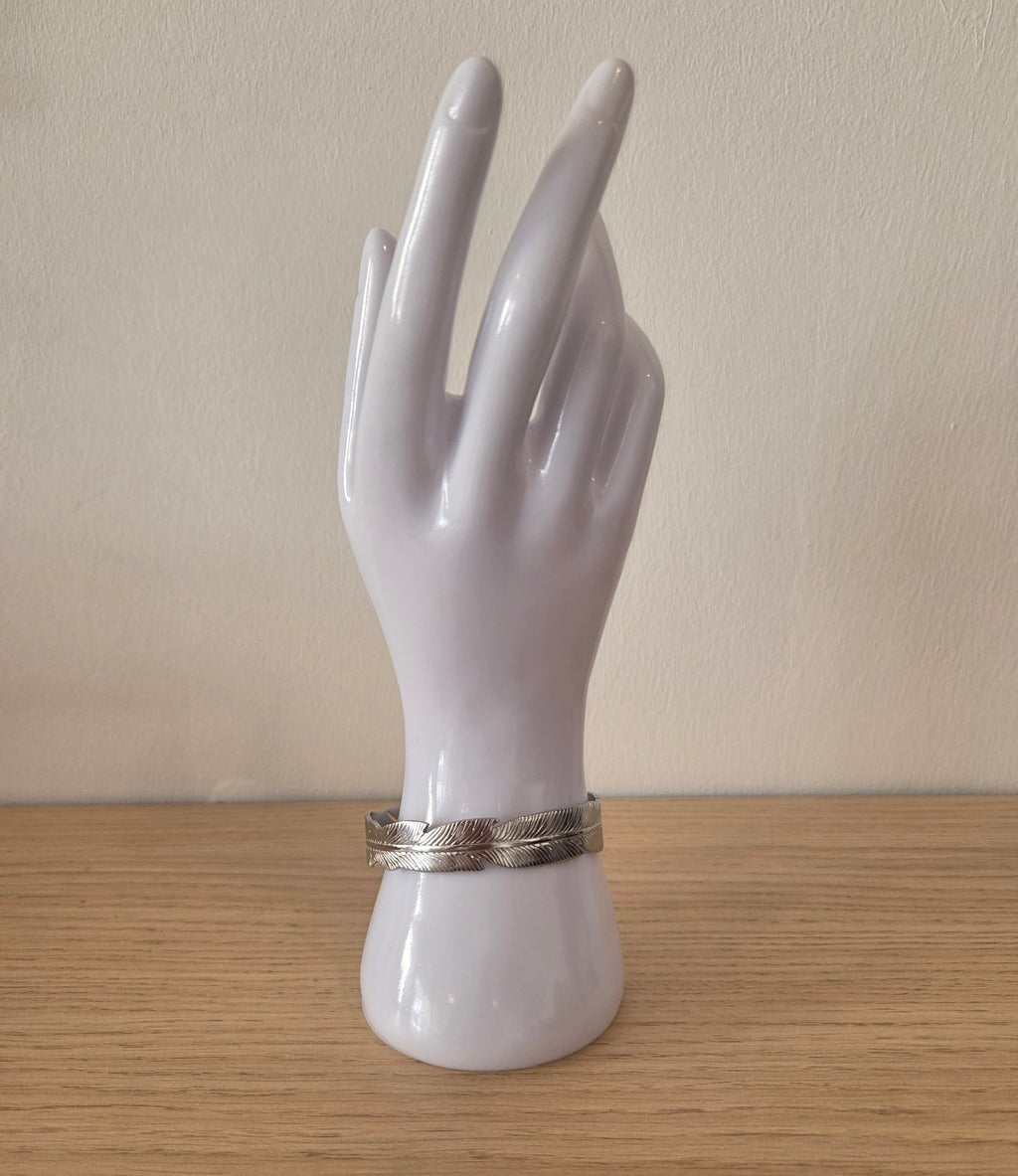 Bracelet Jonc Plume Argenté