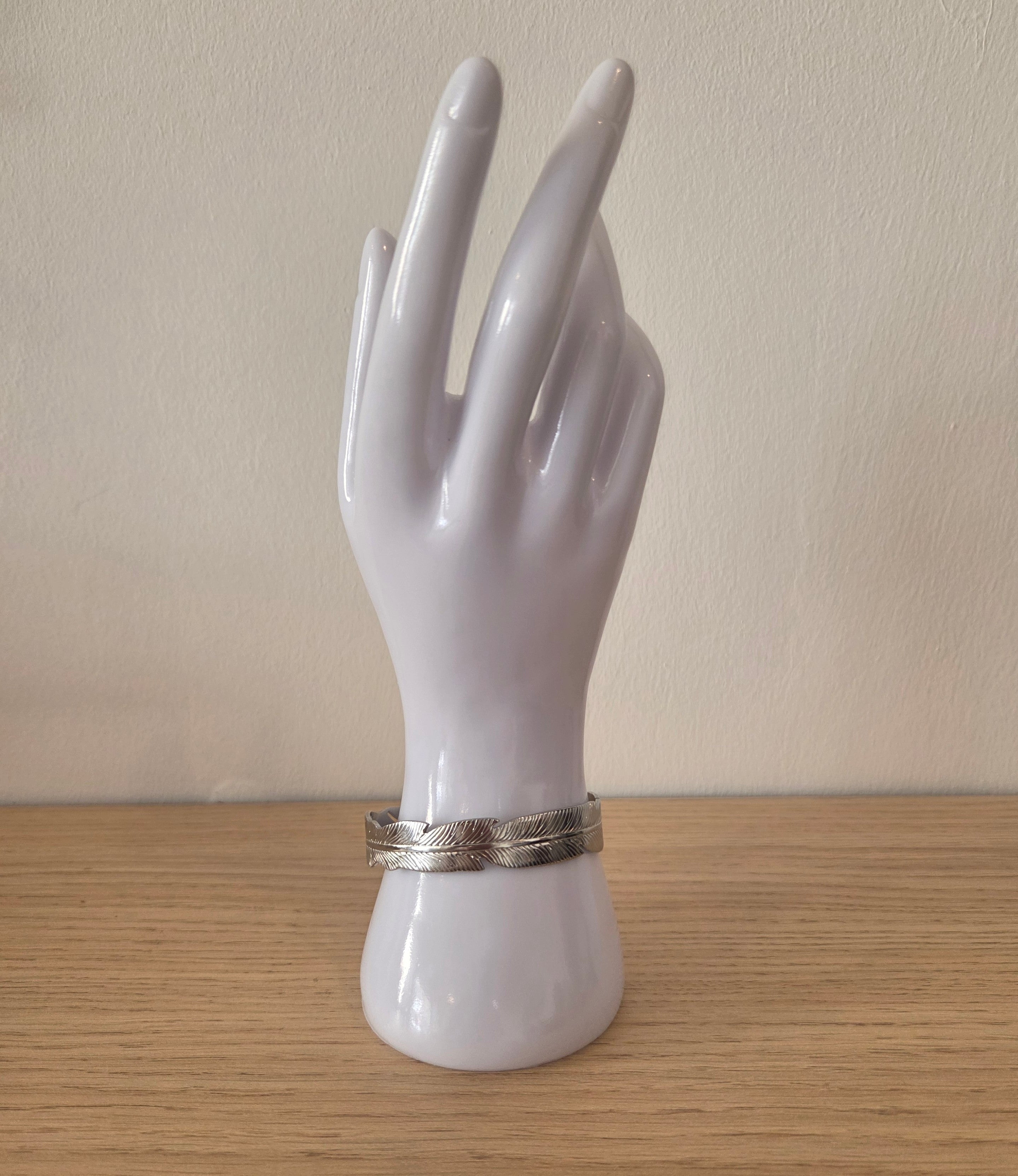 Bracelet Jonc Plume Argenté