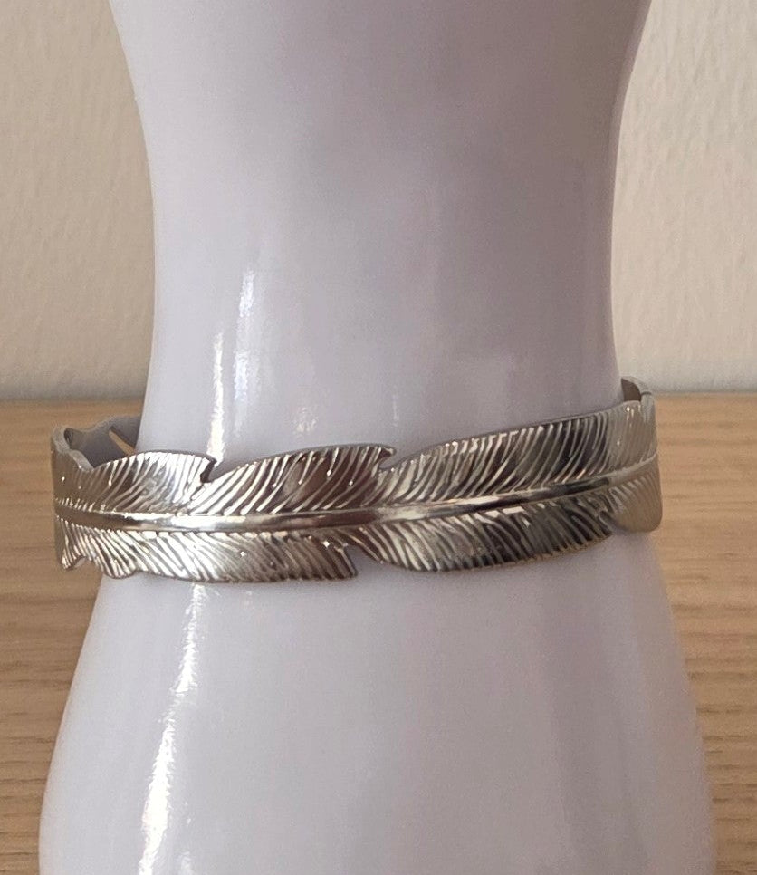 Bracelet Jonc Plume Argenté