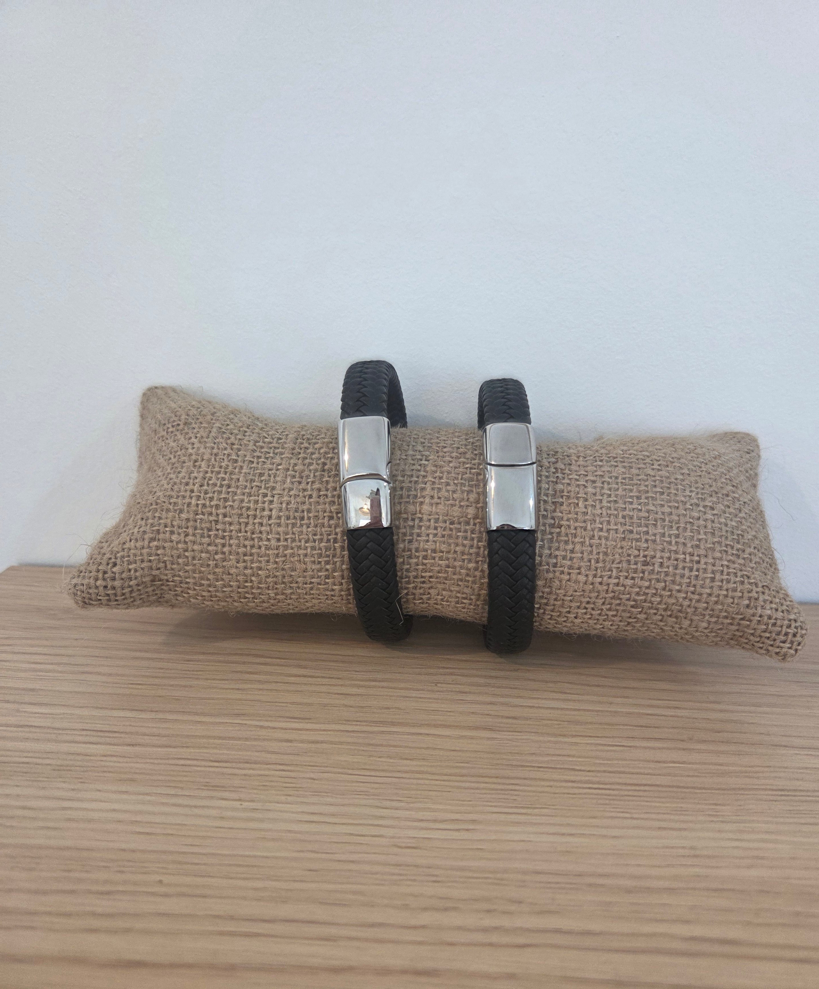 Bracelet Cuir Tressé & Ancre Acier 316L — Style Nautique