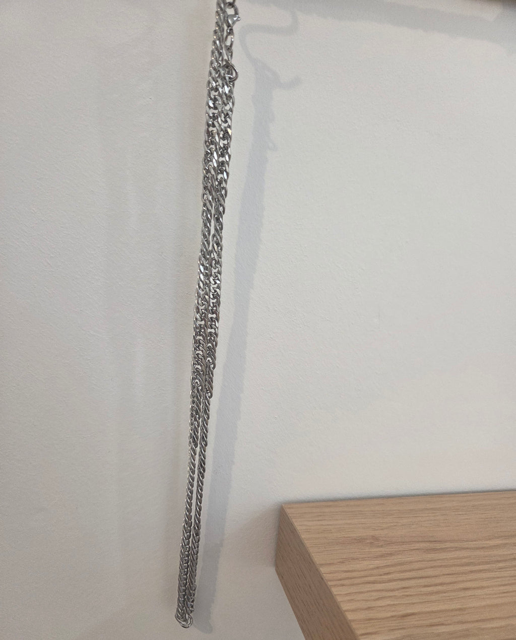 Collier Chaîne Gourmette Argentée — Acier Titane