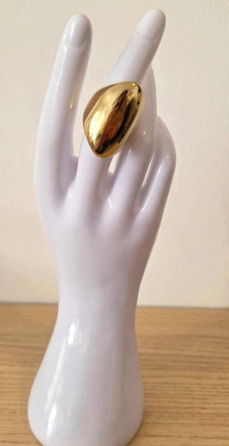 Bague Dorée Bombée Lisse