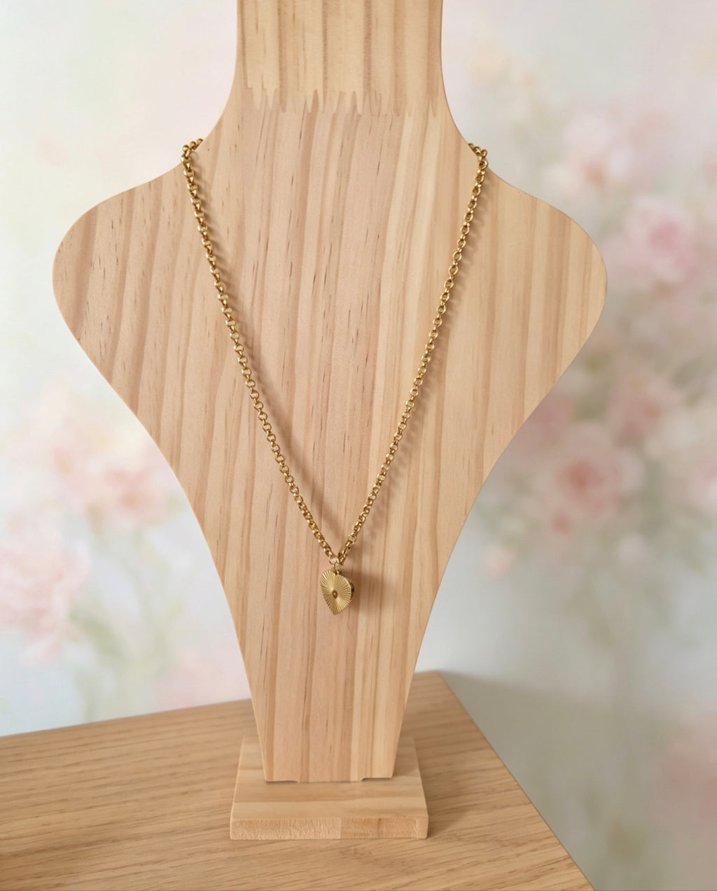 Collier Cœur Doré Acier 316L – 40 cm