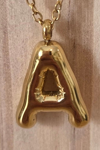 Collier Initiale Bulle Dorée Acier 304 – 43 cm