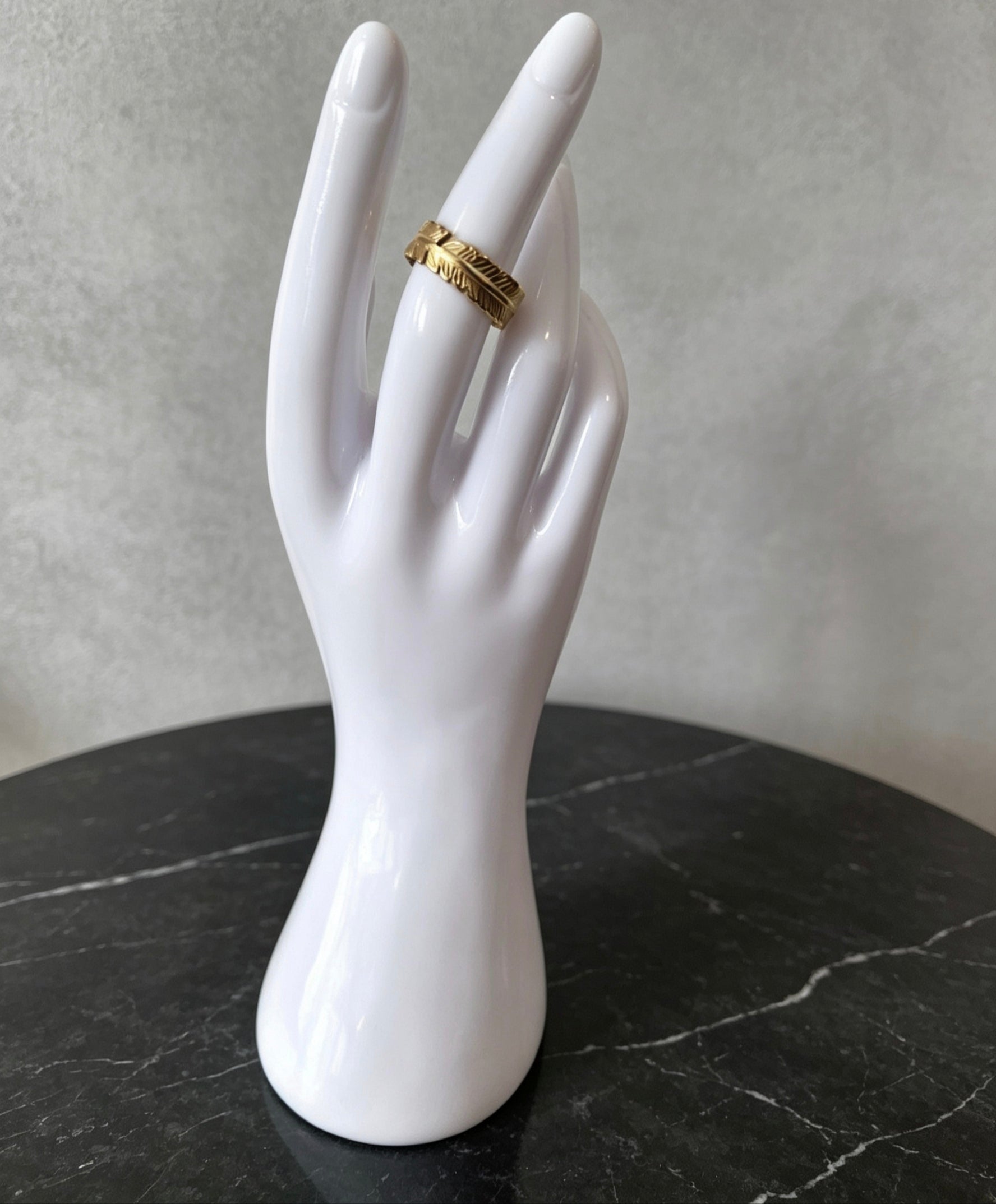 Bague Plume Dorée Réglable