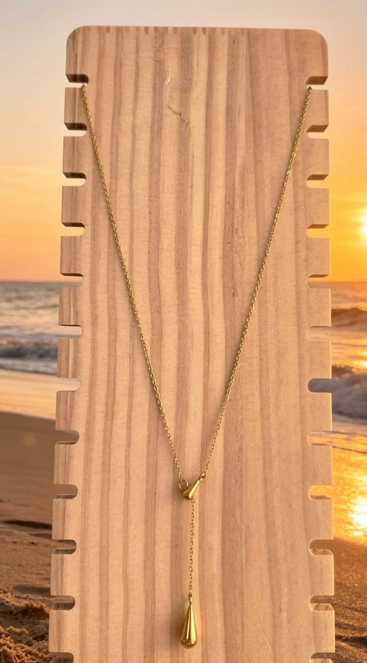 Collier Doré Goutte d'Eau — Acier Inoxydable 304