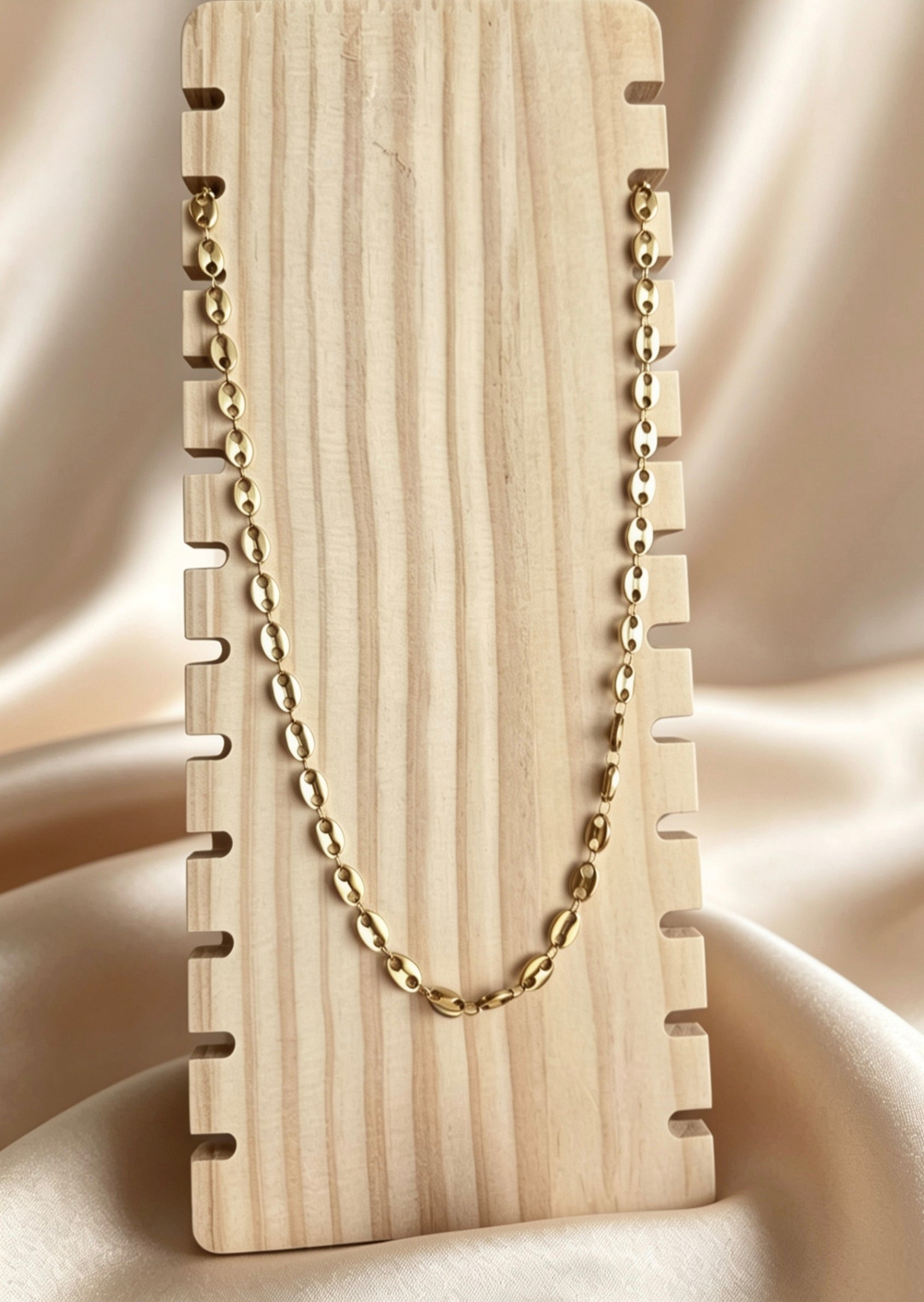Collier Chaîne Maillons Ovales Doré Acier 304 – 40 cm