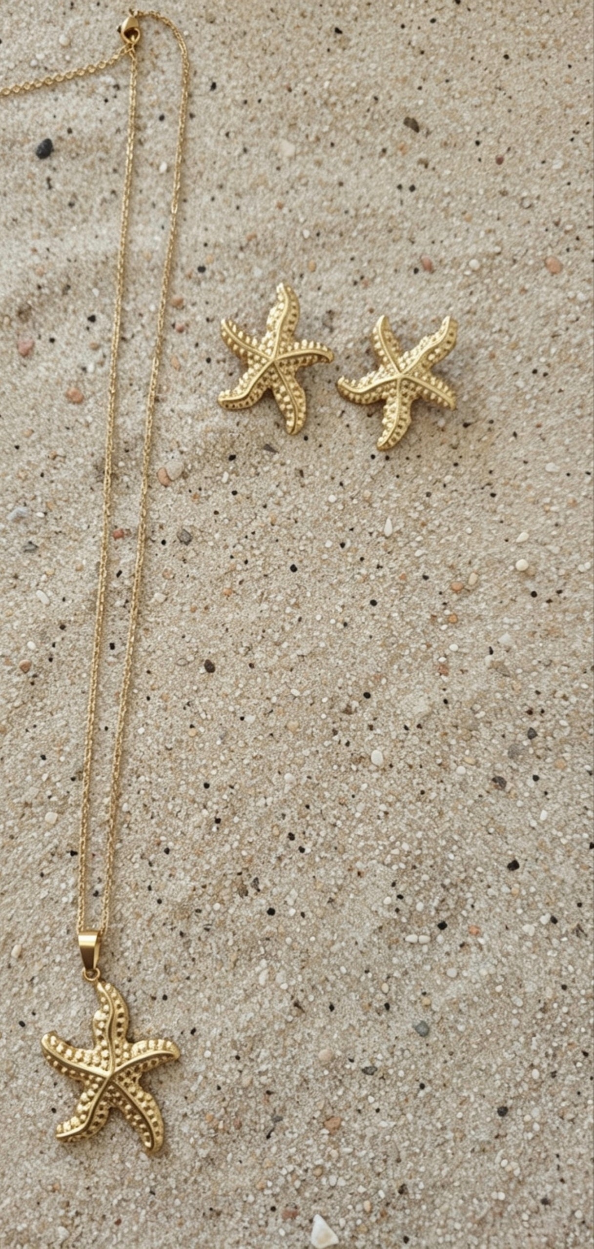 Parure Étoile de Mer Dorée — Collier & Boucles d’Oreilles