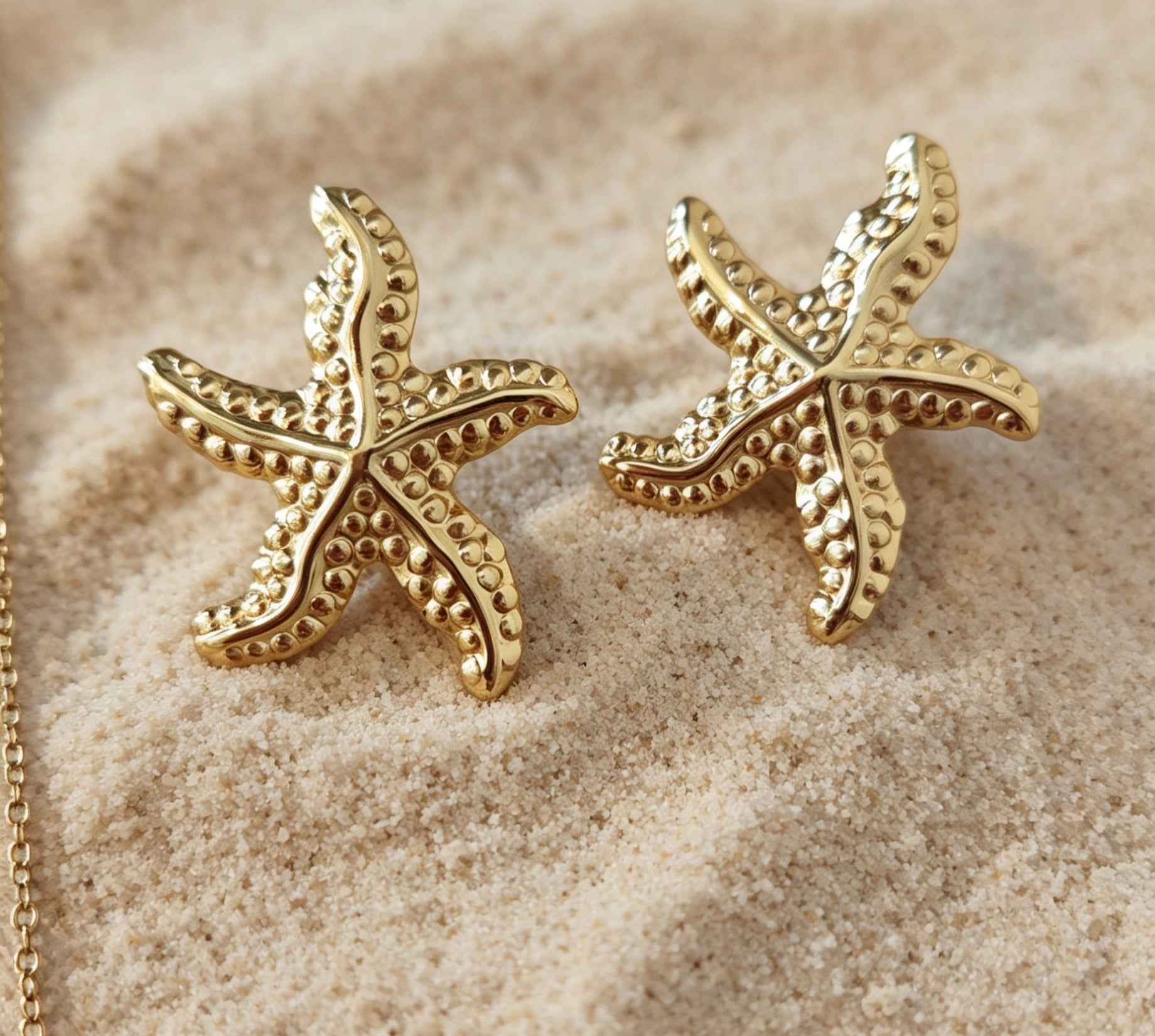 Parure Étoile de Mer Dorée — Collier & Boucles d’Oreilles